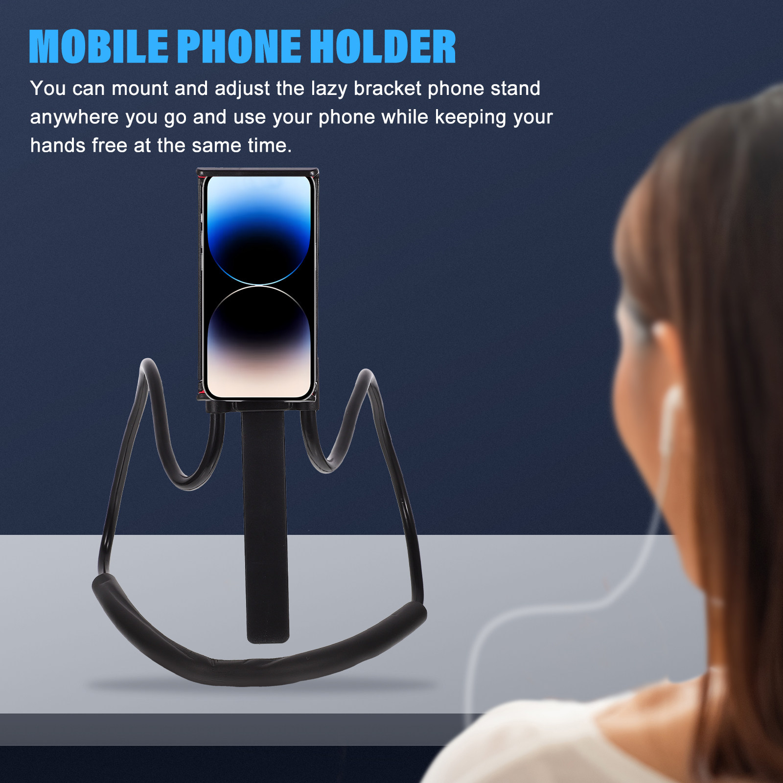 قطعة واحدة: حامل هاتف مرن للتع - مراجعة Neck Hanging Phone Holder وسعره