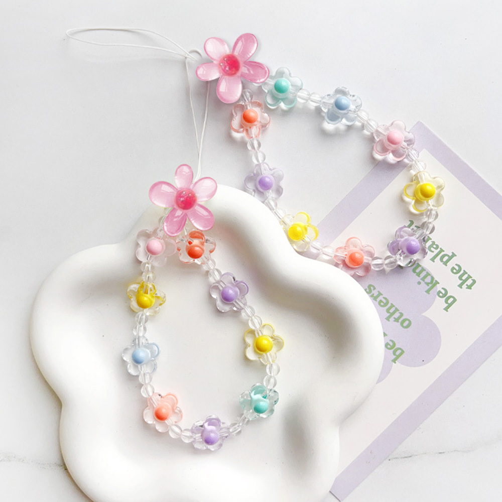 الملونة زهرة الشمس الخرز سلسلة - مراجعة Phone Accessories Crochet وسعره